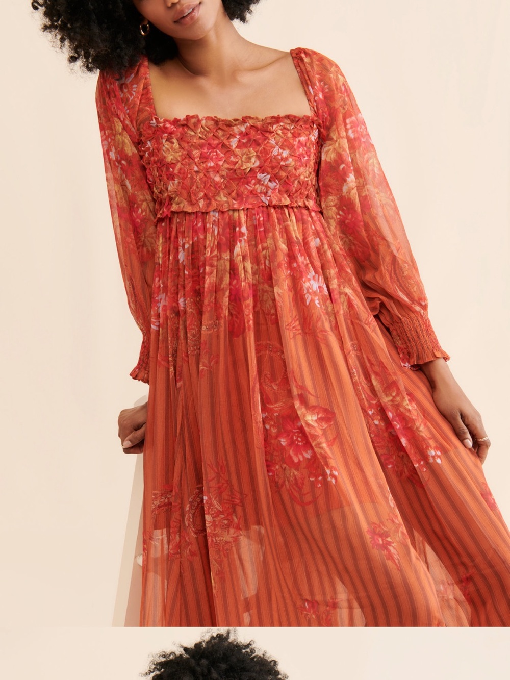 Free People Angel Eyes Maxi Dress - Rust Brown Floral